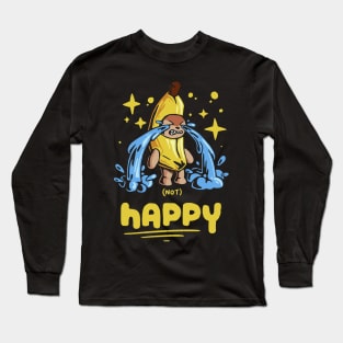 happy banana cat, funny meme crying banana cat Long Sleeve T-Shirt